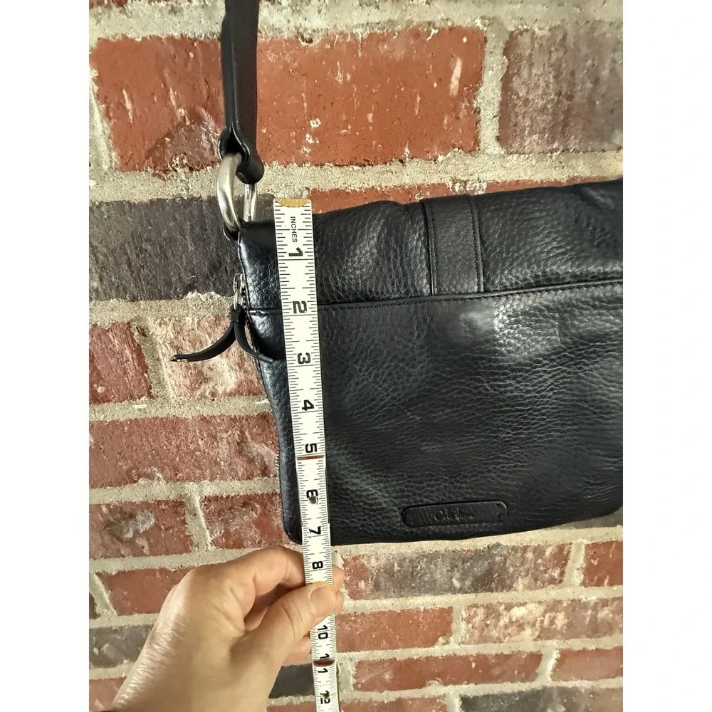 Black Leather Cole Haan Crossbody‎ w/Adj. Strap,